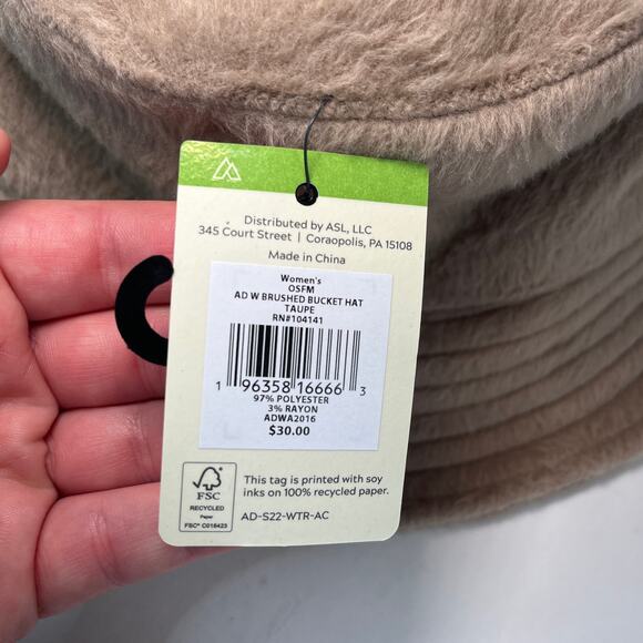 Alpine Design Women's Brushed Bucket Hat Taupe One Size - Picture 3 of 6